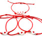 Šnúrkové náramky set 4 ks červené so srdiečkami-Bracelets-DIARAfashion-DIARA.sk