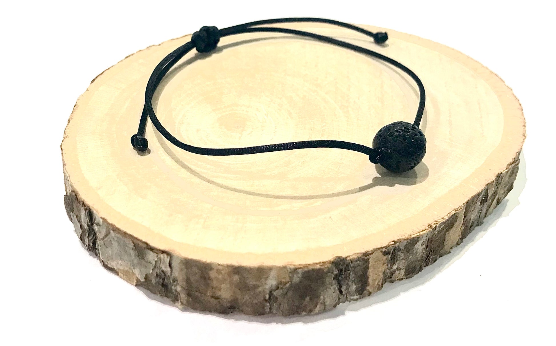 Šnúrkový tenký náramok s Lávovým kameňom čierny-Bracelets-DIARAfashion-Dámsky-6 mm-DIARA.sk