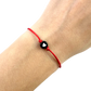 Tenký šnúrkový náramok s čiernym srdiečkom nastaviteľný-Bracelets-DIARA-Dámsky-Červený-DIARA.sk