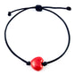 Tenký šnúrkový náramok so srdiečkom červený čierny-Bracelets-DIARAfashion-Dámsky-Červený-DIARA.sk