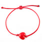 Tenký šnúrkový náramok so srdiečkom červený čierny-Bracelets-DIARAfashion-Dámsky-Červený-DIARA.sk