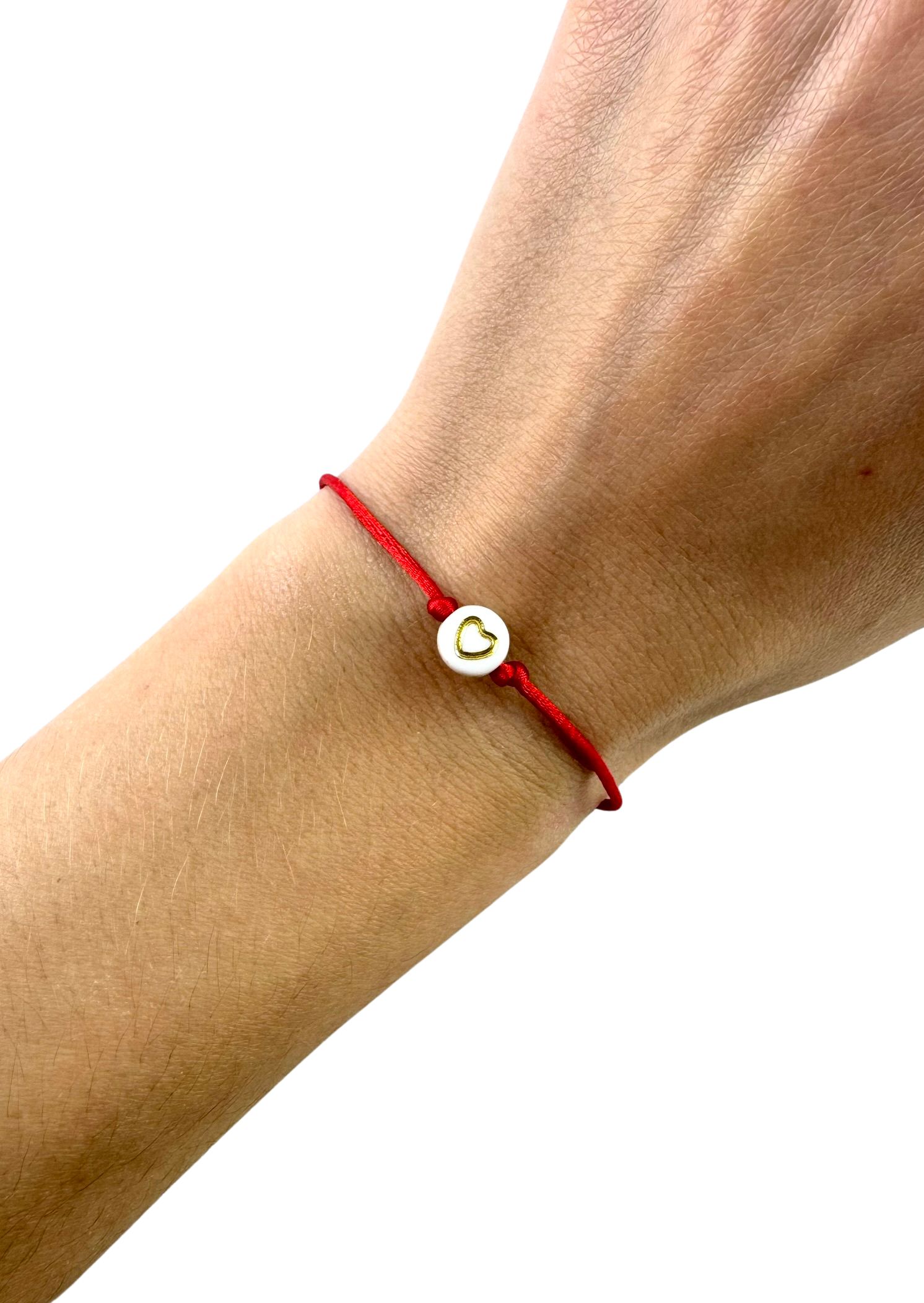Tenký šnúrkový náramok so zlatým srdiečkom červený-Bracelets-DIARA-Dámsky-DIARA.sk