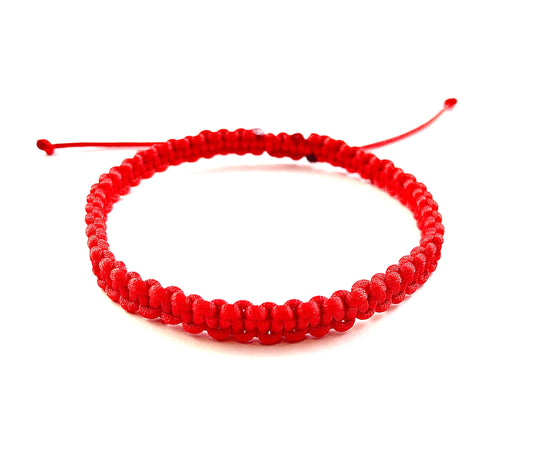 Dámsky pletený šnúrkový náramok červený-Bracelets-DIARAfashion-DIARA.sk