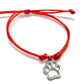 Dámsky šnúrkový náramok s príveskom psia labka z chirurgickej ocele-Bracelets-DIARAfashion-Červená-DIARA.sk
