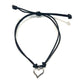 Dámsky šnúrkový náramok so srdcom z chirurgickej ocele-Bracelets-DIARAfashion-Čierna-DIARA.sk