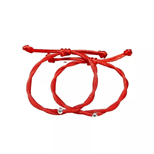 Detské šnúrkové náramky pre dvojičky červené proti urieknutiu-Bracelets-DIARAfashion-0-12 mesiacov-DIARA.sk