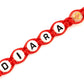 Detský náramok s menom a svietiacimi korálkami červený-Bracelets-DIARAfashion-Mesiac-0-12 mesiacov-DIARA.sk