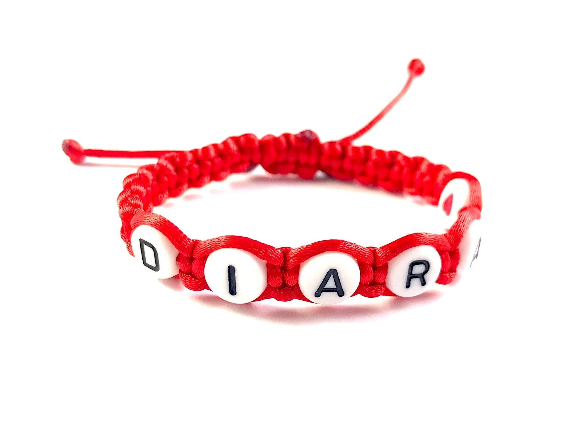 Detský pletený náramok s menom a srdiečkom červený-Bracelets-DIARAfashion-0-12 mesiacov-DIARA.sk