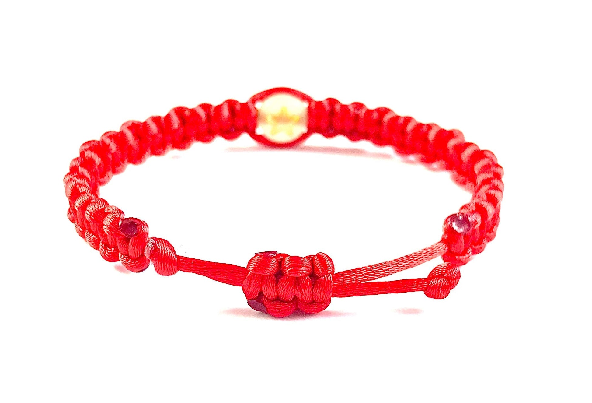 Detský pletený náramok svietiaci v tme rôzne vzory červená-Bracelets-DIARAfashion-Srdce-0-12 mesiacov-DIARA.sk