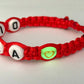 Detský pletený náramok svietiaci v tme rôzne vzory červená-Bracelets-DIARAfashion-Srdce-0-12 mesiacov-DIARA.sk