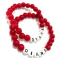 Náramky pre páry s menom červené korálky 2 ks-Bracelets-DIARAfashion-DIARA.sk