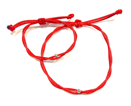 Náramky set "MAMA A DCÉRA" šnúrkové pletené červené-Bracelets-DIARAfashion-0-12 mesiacov-DIARA.sk