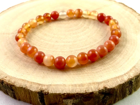 Náramok z minerálov Karneol 6 mm oranžový guľatý-Bracelets-DIARAfashion-DIARA.sk