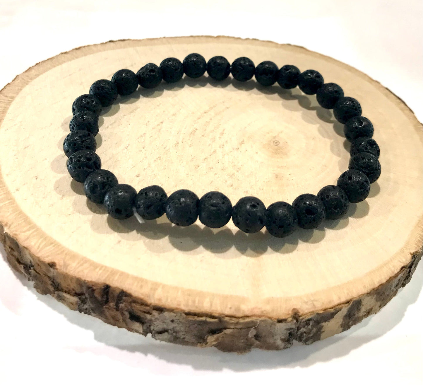 Náramok z minerálov Lávový kameň guľatý 6 mm čierny-Bracelets-DIARAfashion-Dámsky-DIARA.sk