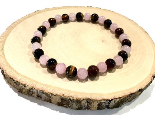 Náramok z minerálov Tigrie oko a Ruženín-Bracelets-DIARAfashion-DIARA.sk