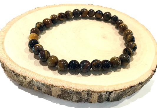 Náramok z minerálov Tigrie oko menšie korálky 6 mm hnedý-Bracelets-DIARAfashion-DIARA.sk