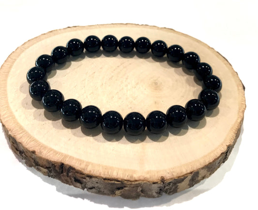 Náramok z minerálov Turmalín čierny guľatý 8 mm-Bracelets-DIARAfashion-DIARA.sk