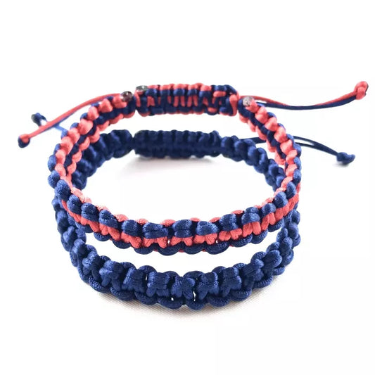 Pánske pletené šnúrkové náramky pánsky set 2 ks hrubé modrý červený-Bracelets-DIARAfashion-DIARA.sk