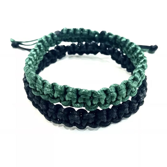 Pánske pletené šnúrkové náramky pánsky set 2 ks hrubé zelený a čierny-Bracelets-DIARAfashion-DIARA.sk