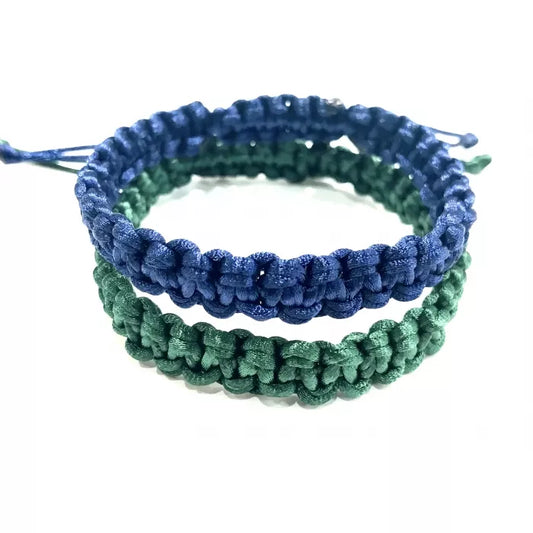 Pánske pletené šnúrkové náramky pánsky set 2 ks hrubé zelený modrý-Bracelets-DIARAfashion-DIARA.sk
