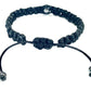 Pánsky nastaviteľný pletený náramok s Hematitom čierny šnúrkový-Bracelets-DIARAfashion-DIARA.sk