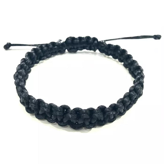 Pánsky pletený šnúrkový náramok hrubý čierny-Bracelets-DIARAfashion-DIARA.sk