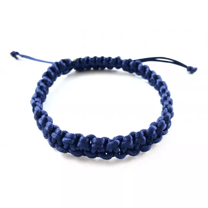 Pánsky pletený šnúrkový náramok hrubý modrý-Bracelets-DIARAfashion-DIARA.sk