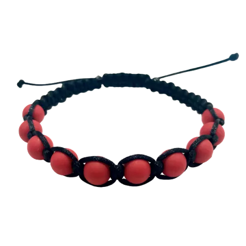 Pánsky pletený šnúrkový náramok s korálkami čierny-Bracelets-DIARAfashion-DIARA.sk