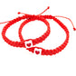 Pletené náramky pre páry so srdcom červené-Bracelets-DIARAfashion-DIARA.sk