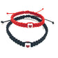 Pletené náramky pre páry so srdcom červený a čierny-Bracelets-DIARAfashion-DIARA.sk