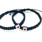 Pletené náramky pre páry so srdcom čierne-Bracelets-DIARAfashion-DIARA.sk