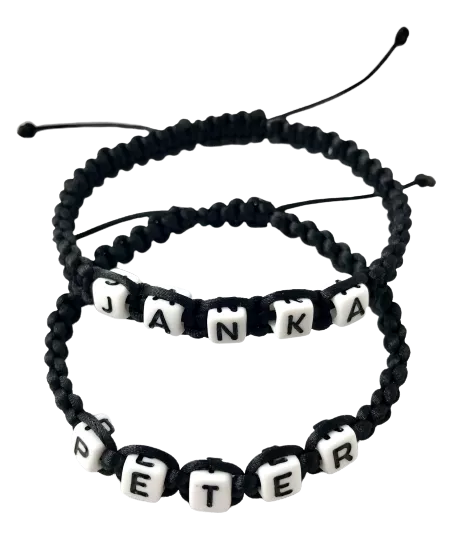 Pletené šnúrkové náramky pre páry 2ks - kocky