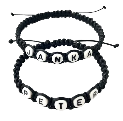 Pletené šnúrkové náramky pre páry 2ks - lentilky-Bracelets-DIARAfashion-Čierne-DIARA.sk