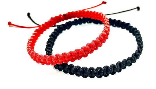 Pletené šnúrkové náramky pre páry červený a čierny-Bracelets-DIARAfashion-DIARA.sk
