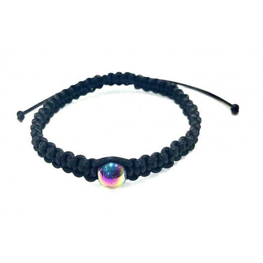 Pletený dámsky šnúrkový náramok Hematit čierny-Bracelets-DIARAfashion-DIARA.sk