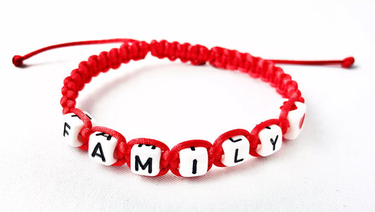 Pletený šnúrkový náramok s vlastným textom - kocky-Bracelets-DIARAfashion-Červený-Dámsky-DIARA.sk