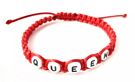 Pletený šnúrkový náramok s vlastným textom - lentilky-Bracelets-DIARAfashion-Červená-Dámsky-DIARA.sk