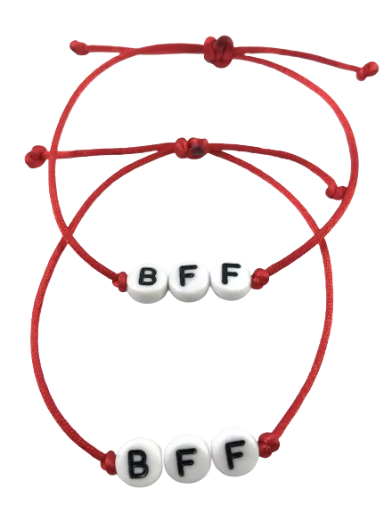 Šnúrkové náramky BEST FRIENDS FOREVER - BFF pre najlepšie kamarátky červené-Bracelets-DIARAfashion-DIARA.sk
