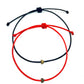 Šnúrkové tenké náramky pre páry so srdiečkom červený čierny-Bracelets-DIARAfashion-DIARA.sk