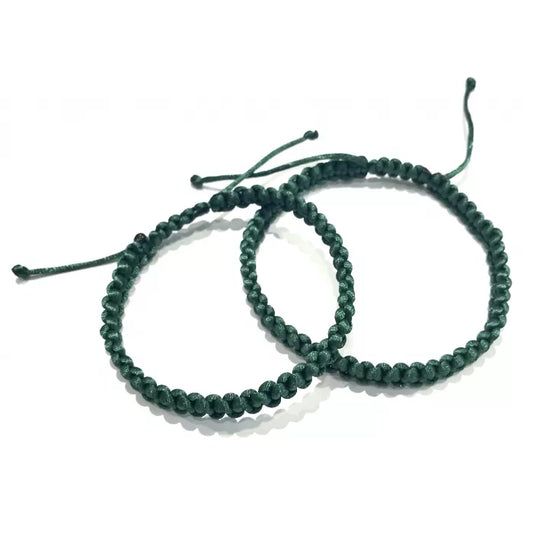 Náramky pre páry pletené šnúrkové zelené