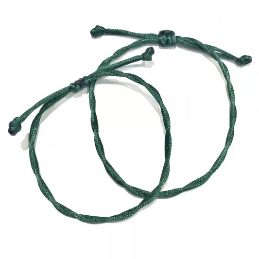 Náramky pre páry šnúrkové pletené zelené